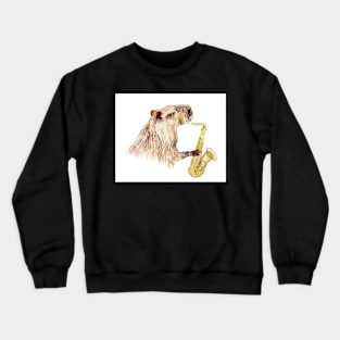 Capybara playing saxophone Crewneck Sweatshirt